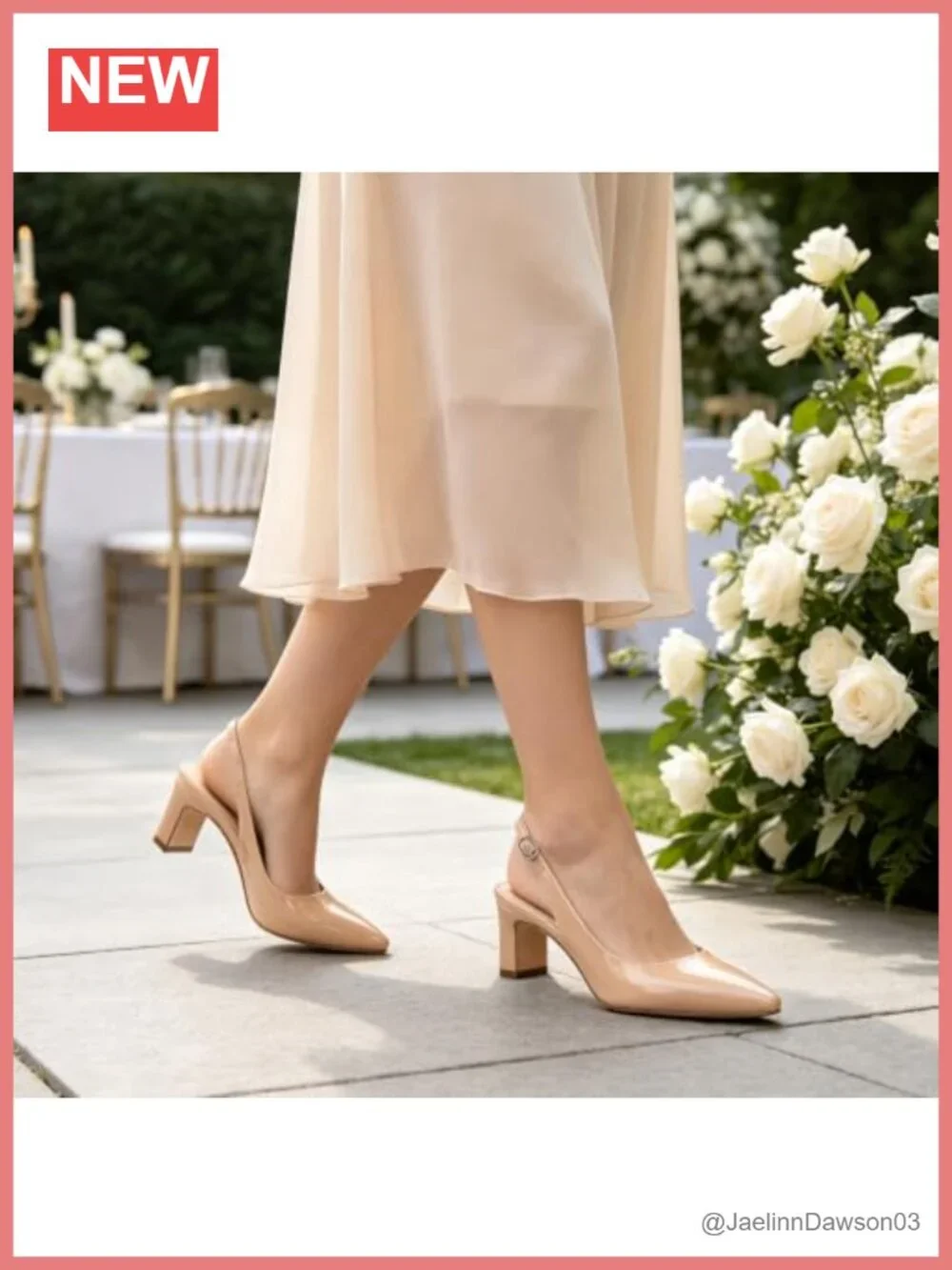 Women Slingback Block Heel Pumps Closed Toe 2.2 Inch Heels Faux Leather